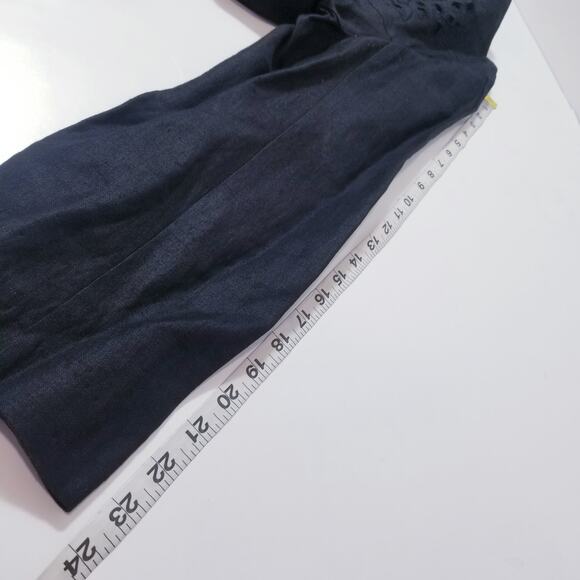 Vintage Nancy Johnson Linen Light Jacket Blouse Laser Cutout Retro - Picture 7 of 10